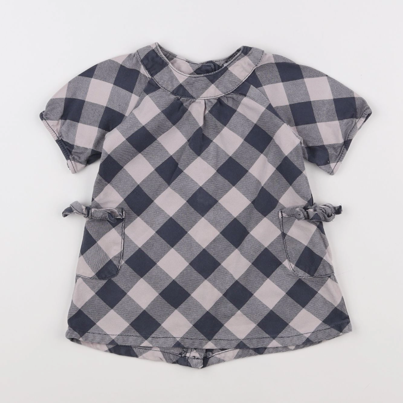 Vertbaudet - robe gris, rose - 12 mois